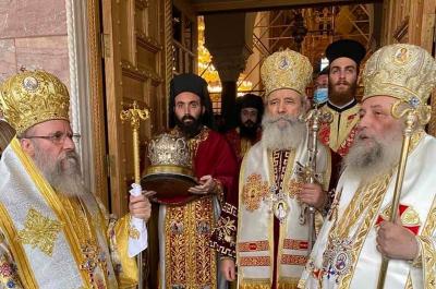 Γιορτάστηκε με μεγαλοπρέπεια ο Άγιος Νεκτάριος - Με Όρθρο και Τρισαρχιερατική Θεία Λειτουργία στον Ι. Ναό Αιγίνης