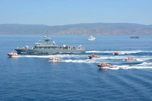 Υποδοχή εκπροσώπου και πλοίου Π.Ν. για τον εορτασμό των Μιαουλείων