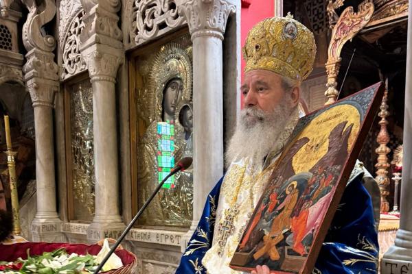 Το Μ. ΣΑΒΒΑΤΟ ο Σεβασμιότατος ποιμενάρχης μας κ. ΕΦΡΑΙΜ ιερούργησε και μίλησε στον Ιερό Καθεδρικό Ναό Ύδρας