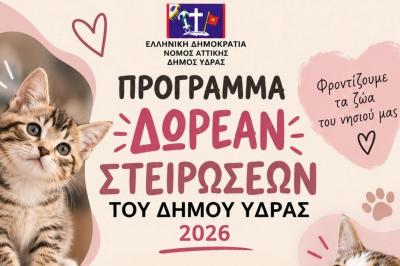 Πρόγραμμα δωρεάν   στειρώσεων αδέσποτων γατών Δήμου Ύδρας