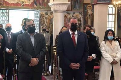 Ο Υφυπουργός Ναυτιλίας Κώστας Κατσαφάδος στην Αρχιερατική Θ. Λειτουργία για τη μνήμη των τριών Σπετσιωτών Νεομαρτύρων