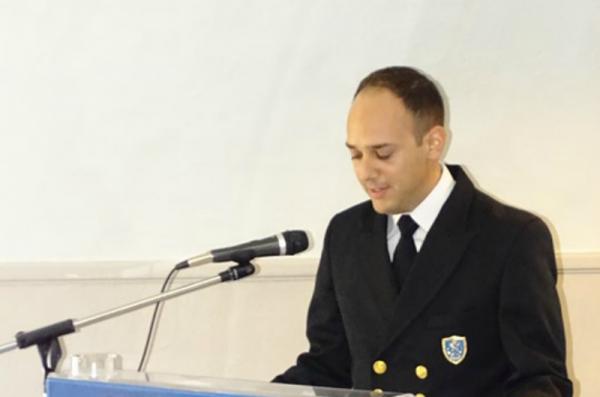 Ευχαριστήρια Επιστολή  του Λιμενάρχη Ύδρας Β. Βαζαίου προς την Άννα Κοτομάτη για τη δωρεά ειδών πρώτης ανάγκης στο Λιμεναρχείο