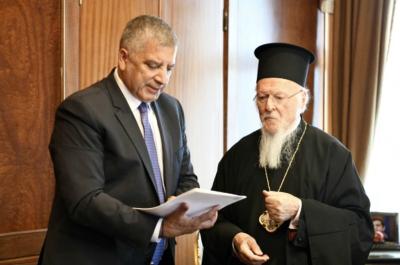 Συνάντηση του νέου Περιφερειάρχη Αττικής Γ. Πατούλη με τον Οικουμενικό Πατριάρχη Βαρθολομαίο στο Φανάρι