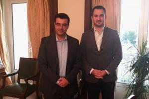 Συνάντηση Δημάρχου Ύδρας Γ. Κουκουδάκη με τον Υπουργό Εσωτερικών Α. Χαρίτση