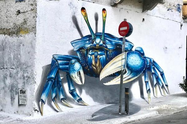 Eντυπωσιακό έργο τέχνης "σκαρφάλωσε" σε τοίχο στην περιοχή του Μεταξουργείου