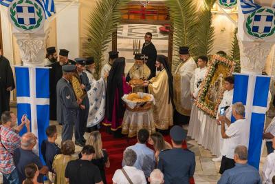 Με λαμπρότητα  εορτάστηκε στον Ι. Καθεδρικό Ναό Ύδρας η Απόδοση της Κοιμήσεως της Θεοτόκου