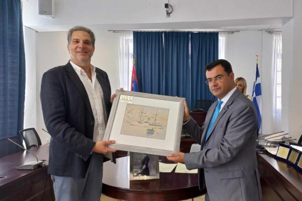 Δωρεά του έργου "Ύδρα" του Παύλου Παντελάκη από τον Κωνσταντίνο Σαραντόπουλο στο Δήμο Ύδρας