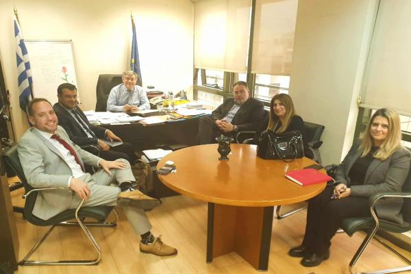 Συνάντηση Δημάρχου Ύδρας Γ. Κουκουδάκη με τον Γ. Γραμματέα του ΥΠΕΝ Μ. Γραφάκο και τον Πρόεδρο του ΕΔΣΝΑ Χ. Σιάτρα